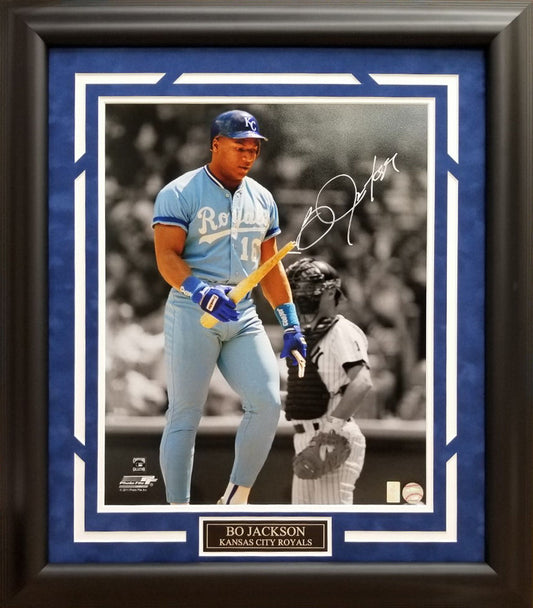 Bo Jackson Autographed Hand Signed Custom Framed 16x20 Photo - Beckett COA