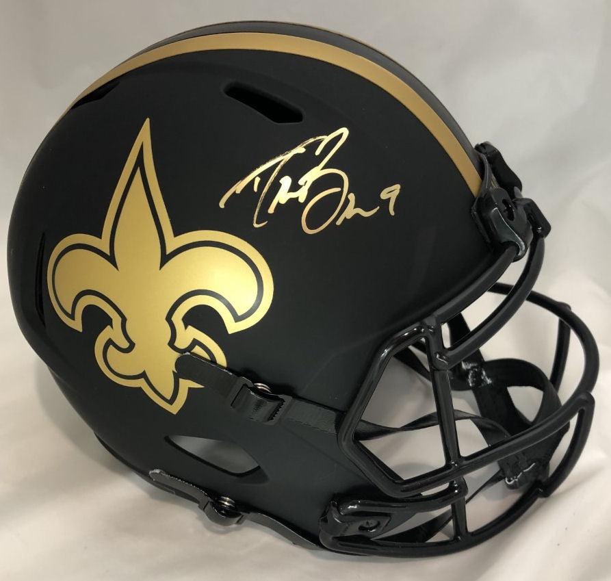 Drew Brees Signed Full Size Replica Eclipse New Orleans Saints Helmet - Beckett COA