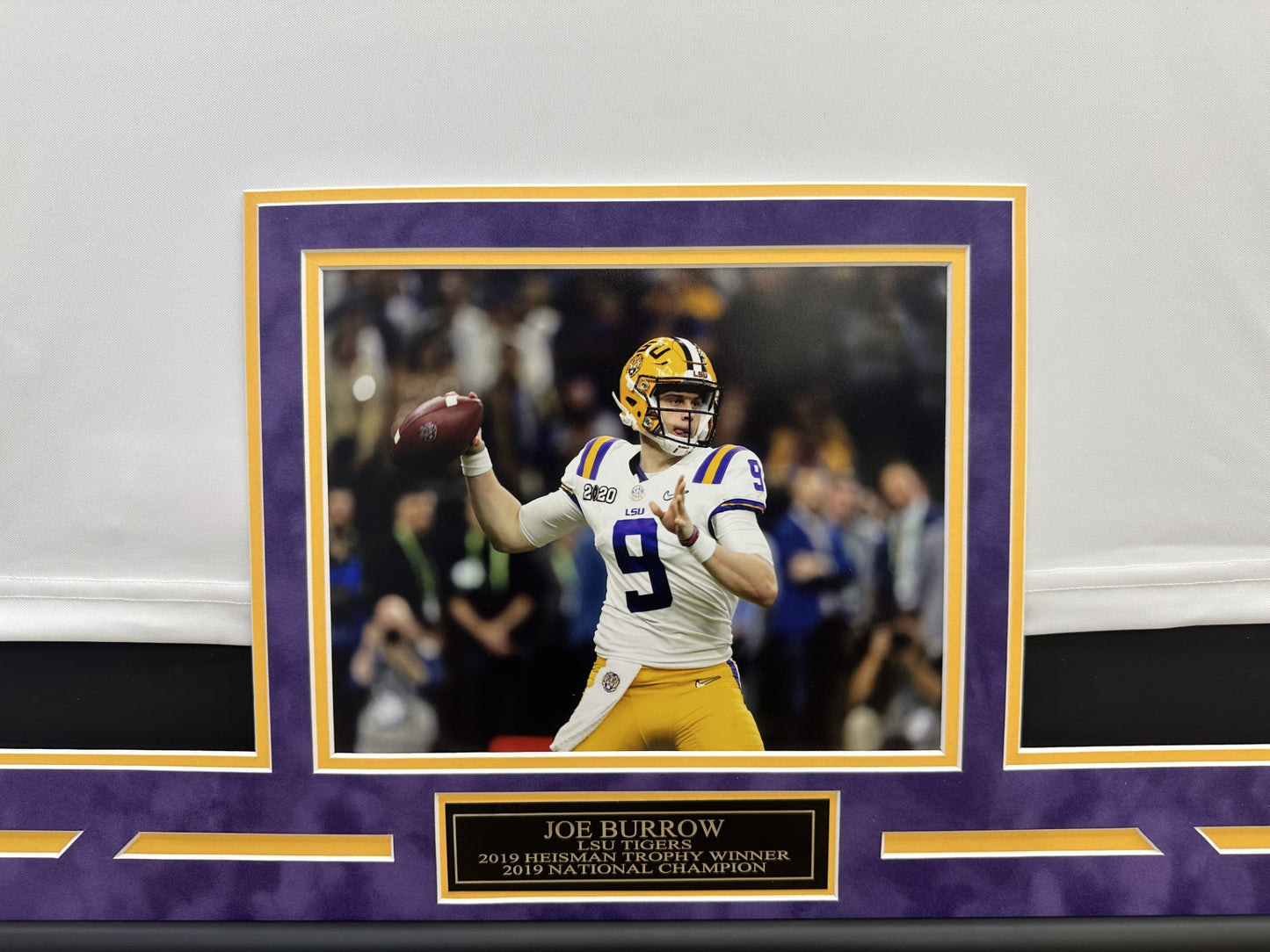 Joe Burrow Autographed Hand Signed Custom Framed LSU Tigers Nike Jersey - Fanatics COA