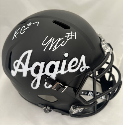 KC Concepcion / Mario Craver Autographed Hand Signed Texas A&M Full Size Replica Helmet