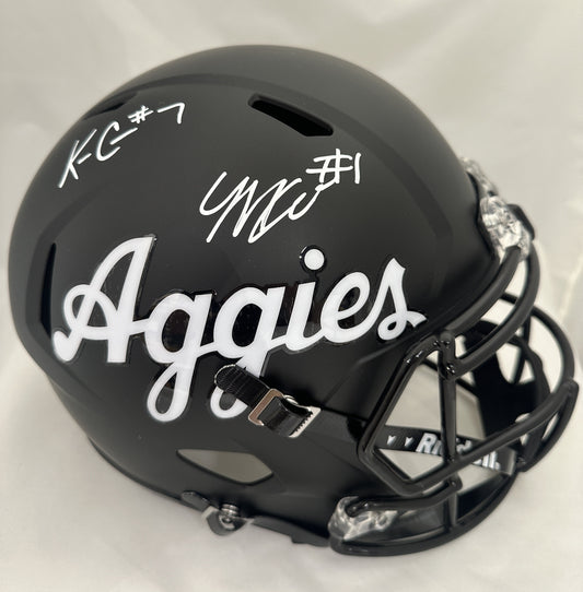 KC Concepcion / Mario Craver Autographed Hand Signed Texas A&M Full Size Replica Helmet