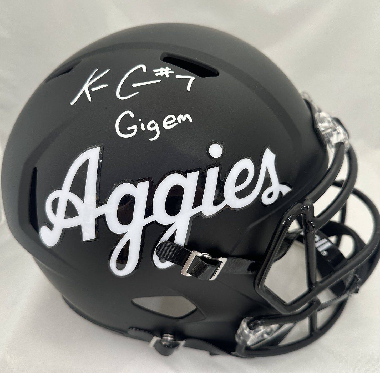 KC Concepcion Autographed Hand Signed Texas A&M Full Size Replica Helmet - Beckett COA
