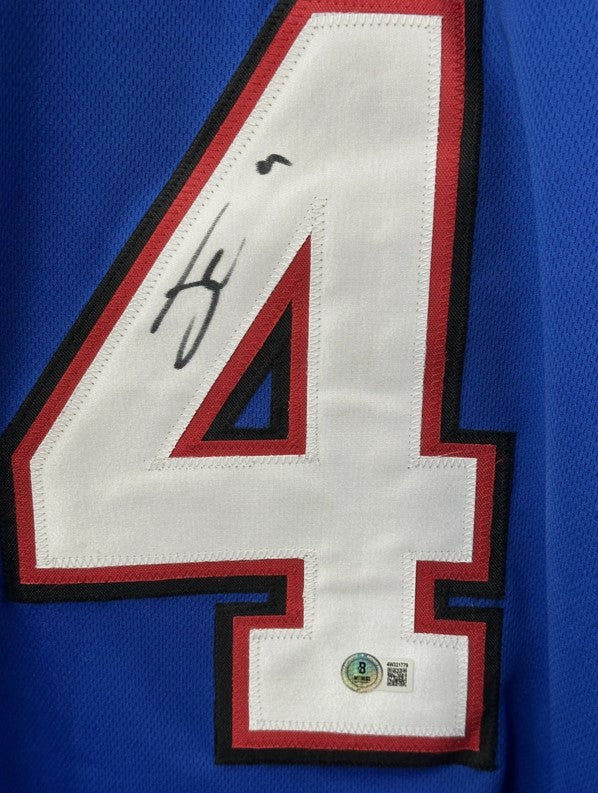 James Cook Autographed Hand Signed Custom Buffalo Bills Jersey - Beckett COA