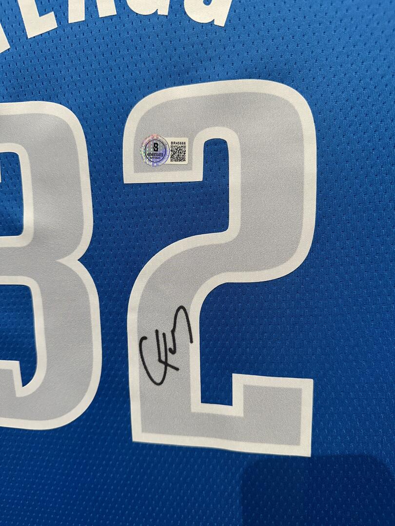 Cooper Flagg Autographed Hand Signed Custom Framed Dallas Mavericks Jersey - Beckett COA