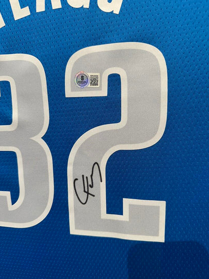 Cooper Flagg Autographed Hand Signed Custom Framed Dallas Mavericks Jersey - Beckett COA
