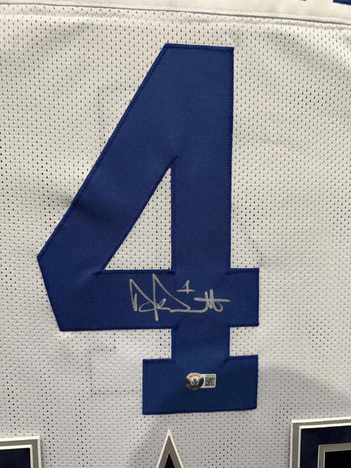 Dak Prescott Autographed Hand Signed Custom Framed Dallas Cowboys Jersey - Beckett COA