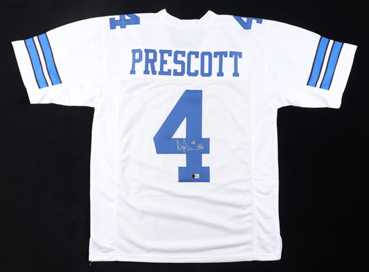 Dak Prescott Autographed Hand Signed Custom Dallas Cowboys Jersey - Beckett COA