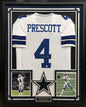 Dak Prescott Autographed Hand Signed Custom Framed Dallas Cowboys Jersey - JSA COA