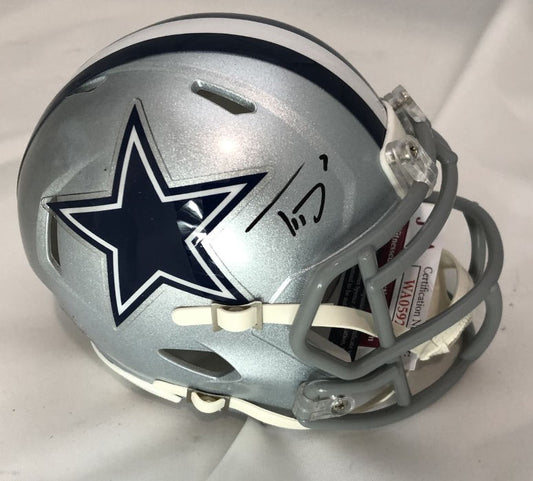 Trevon Diggns Signed Dallas Cowboys Mini Helmet - JSA COA