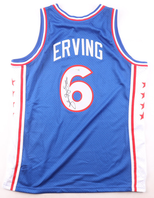 Julius Erving Autographed Hand Signed Custom Philadelphia 76ers Jersey - JSA COA