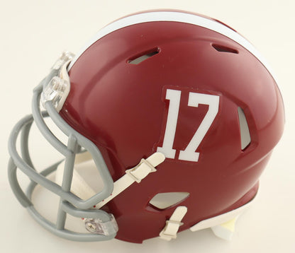Devonta Smith Autographed Hand Signed Alabama Crimson Tide Mini Helmet W/ Insc. - Beckett COA