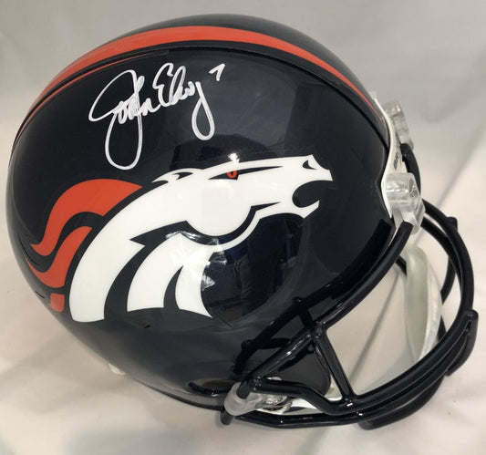 John Elway Signed Full Size Replica Broncos Helmet