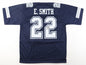 Emmitt Smith Autographed Hand Signed Blue Custom Dallas Cowboys Jersey - JSA COA