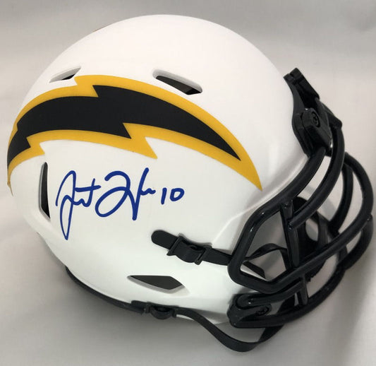 Justin Herbert Signed Los Angeles Chargers Lunar Mini Helmet - Beckett COA