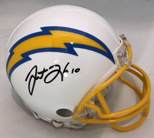 Justin Herbert Autographed Hand Signed Los Angeles Chargers Mini Helmet - Beckett COA