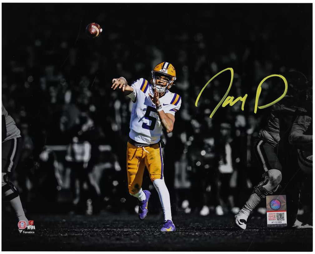 Jayden Daniels Autographed Hand Signed 8x10 LSU Tigers Photo - Fanatics COA