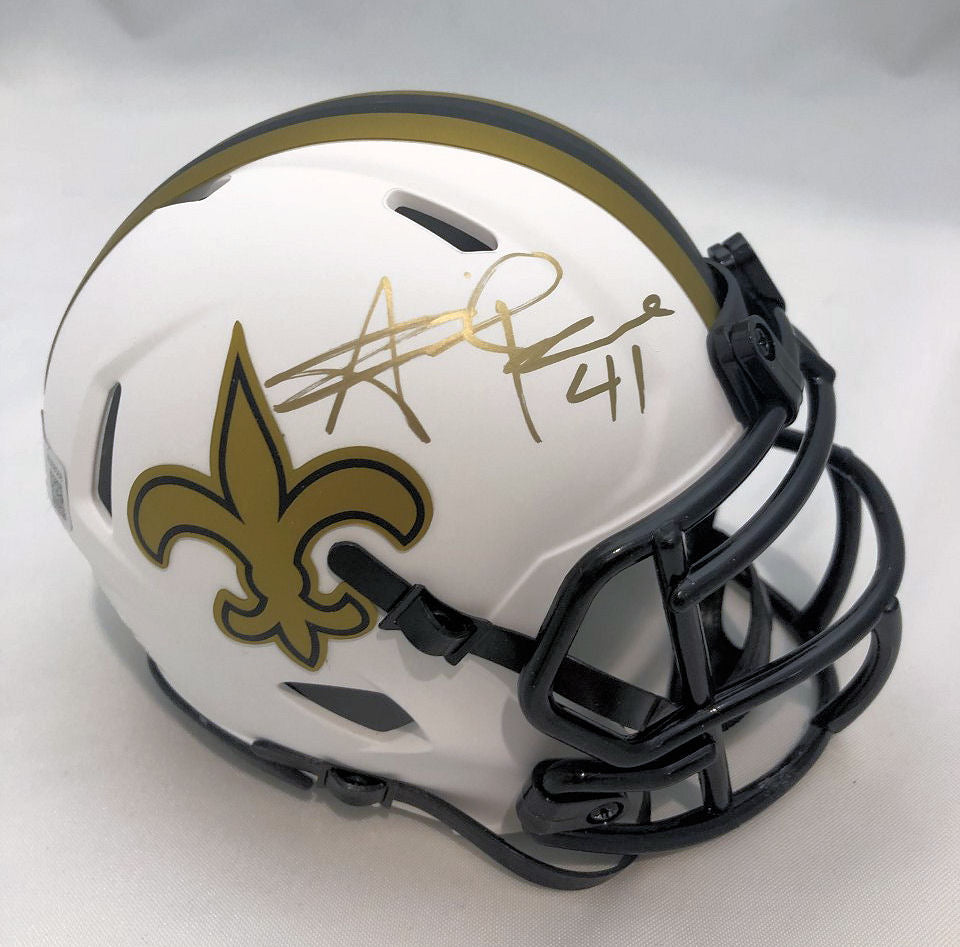 Alvin Kamara Autographed Hand Signed New Orleans Saints Mini Helmet - Beckett COA