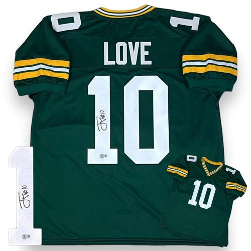 Jordan Love Autographed Hand Signed Custom Green Bay Packers Jersey - Beckett COA