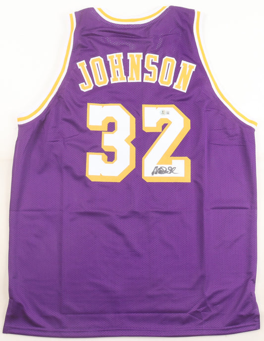 Magic Johnson Autographed Hand Signed Custom Los Angeles Lakers Jersey - Beckett COA