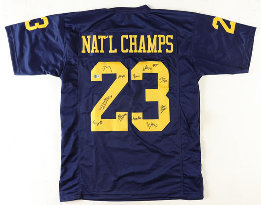 2023 Michigan Wolverines National Champions Autographed Hand Signed Custom Jersey - Beckett COA