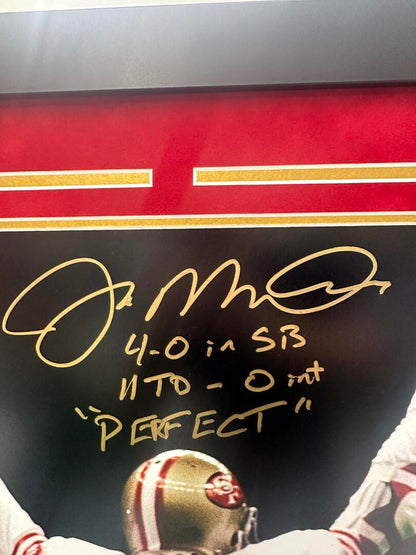 Joe Montana Autographed Hand Signed Custom Framed SF 49ers 16x20 Photo - PSA/DNA COA
