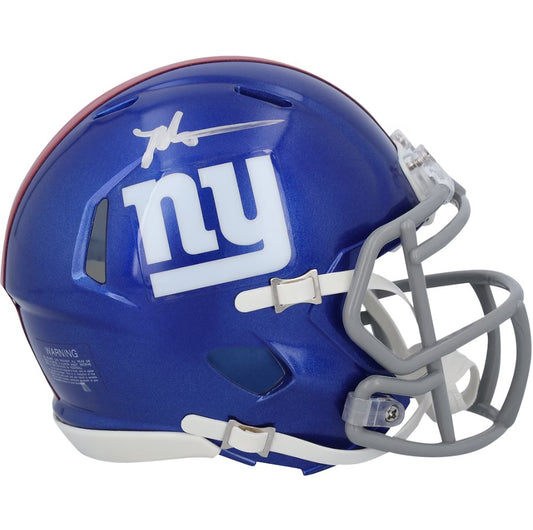 Malik Nabers Autographed Hand Signed New York Giants Mini Helmet - Fanatics COA