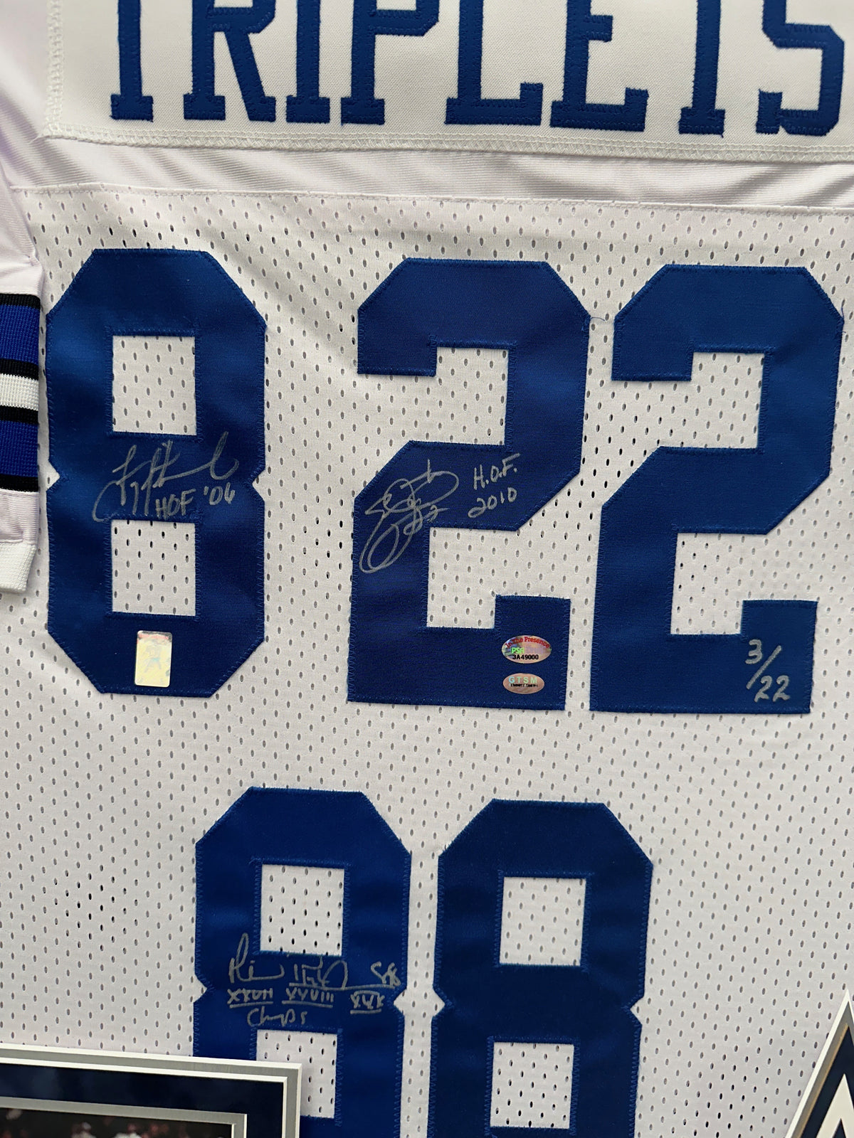 Aikman / Irvin / Smith Autographed Hand Signed Custom Framed Dallas Cowboys Triplets Jersey - PSA/DNA COA