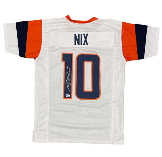 Bo Nix Autographed Hand Signed Custom Denver Broncos Jersey - Beckett COA