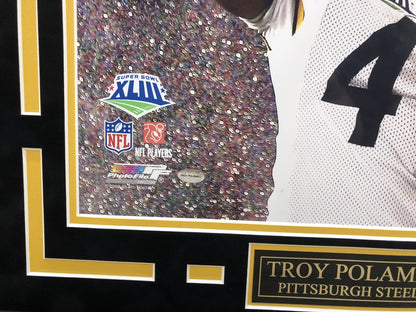 Troy Polamalu Autographed Hand Signed Custom Framed 16x20 Pittsburgh Steelers Photo - GTSM COA