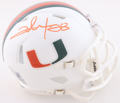 Clinton Portis Autographed Hand Signed Miami Hurricanes Mini Helmet - Beckett COA