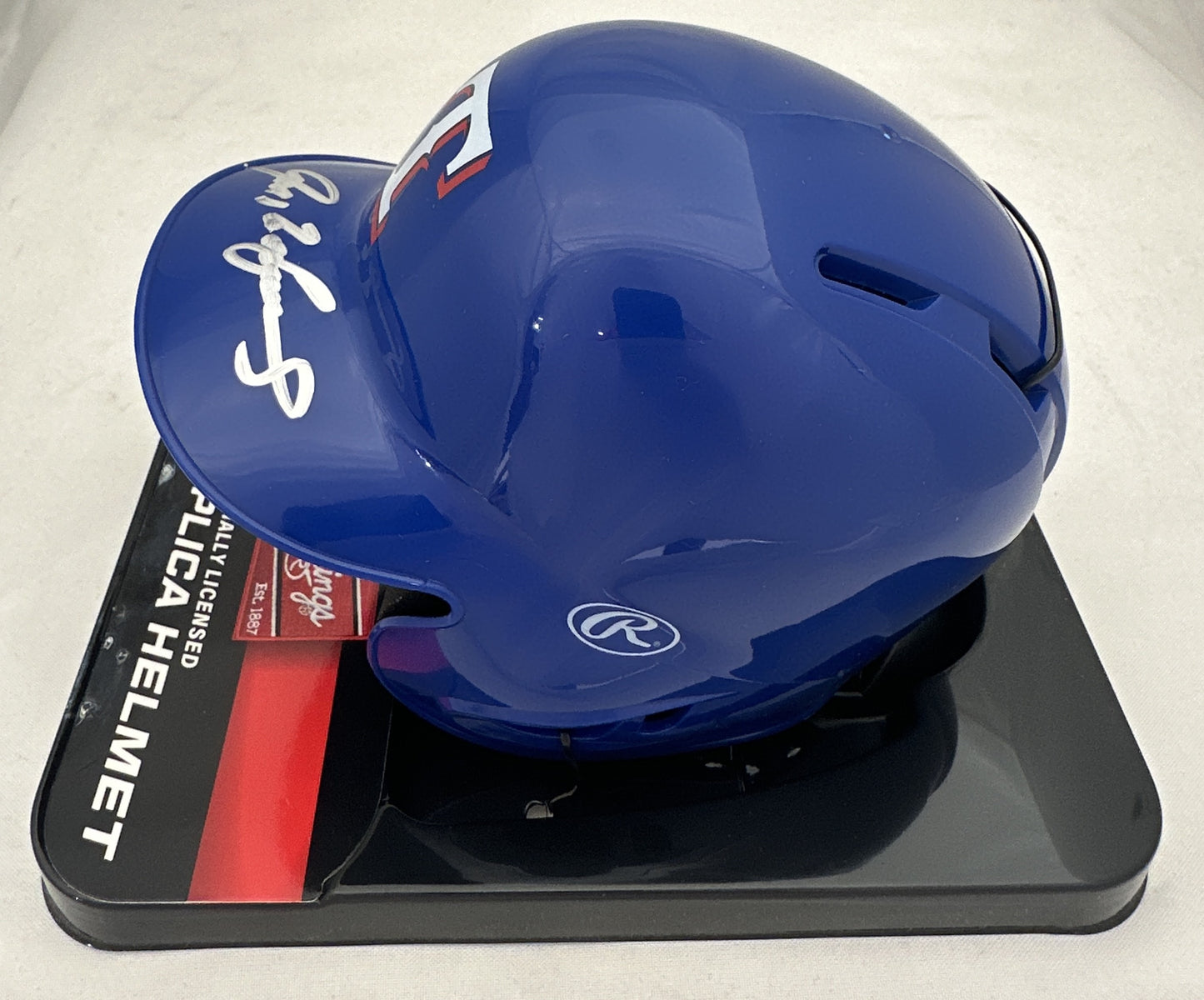 Ivan "Pudge" Rodriguez Autographed Hand Signed Texas Rangers Mini Helmet - Beckett COA