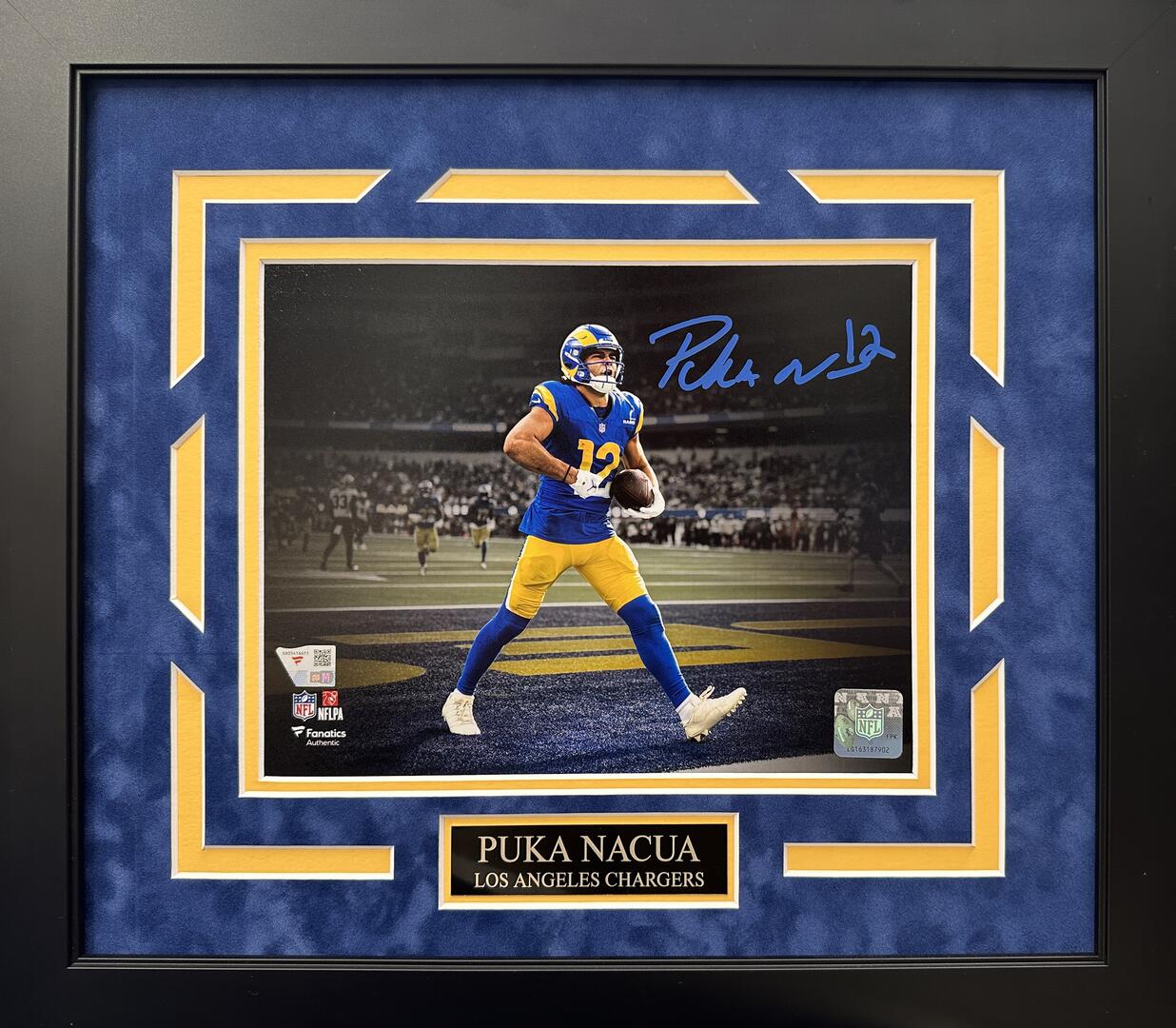 Puka Nacua Autographed Hand Signed Custom Framed 8x10 Los Angeles Rams Photo - Fanatics COA