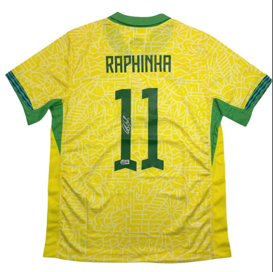 Raphinha Autographed Hand Signed Custom Brazil Jersey - Beckett COA