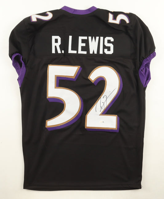 Ray Lewis Autographed Hand Signed Custom Baltimore Ravens Jersey - JSA COA