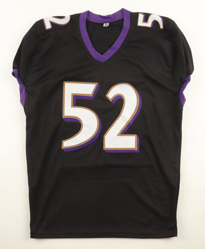 Ray Lewis Autographed Hand Signed Custom Baltimore Ravens Jersey - JSA COA