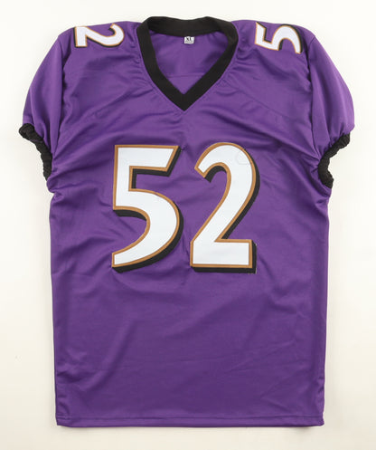 Ray Lewis Autographed Hand Signed Custom Baltimore Ravens Jersey - JSA COA