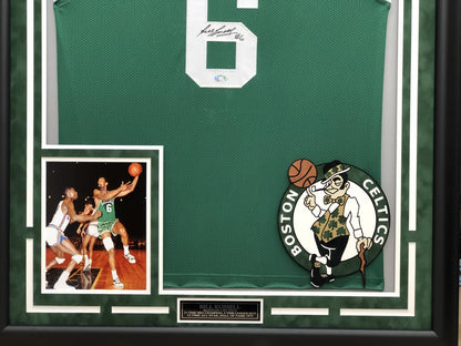 Bill Russell Autographed Hand Signed Custom Framed Boston Celtics Jersey - JSA LOA