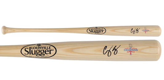 Corey Seager Autographed Hand Signed 2023 World Series Champions Louisville Slugger Bat - Beckett COA