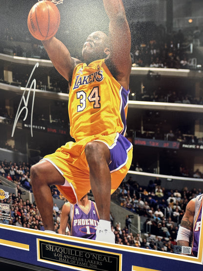 Shaquille O'Neal Autographed Hand Signed Custom Framed 16x20 Los Angeles Lakers Photo - GTA COA