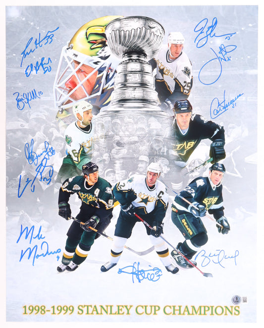 Dallas Stars 1999 Stanley Cup Champions Team Autographed Hand Signed 16x20 Photo - Beckett COA