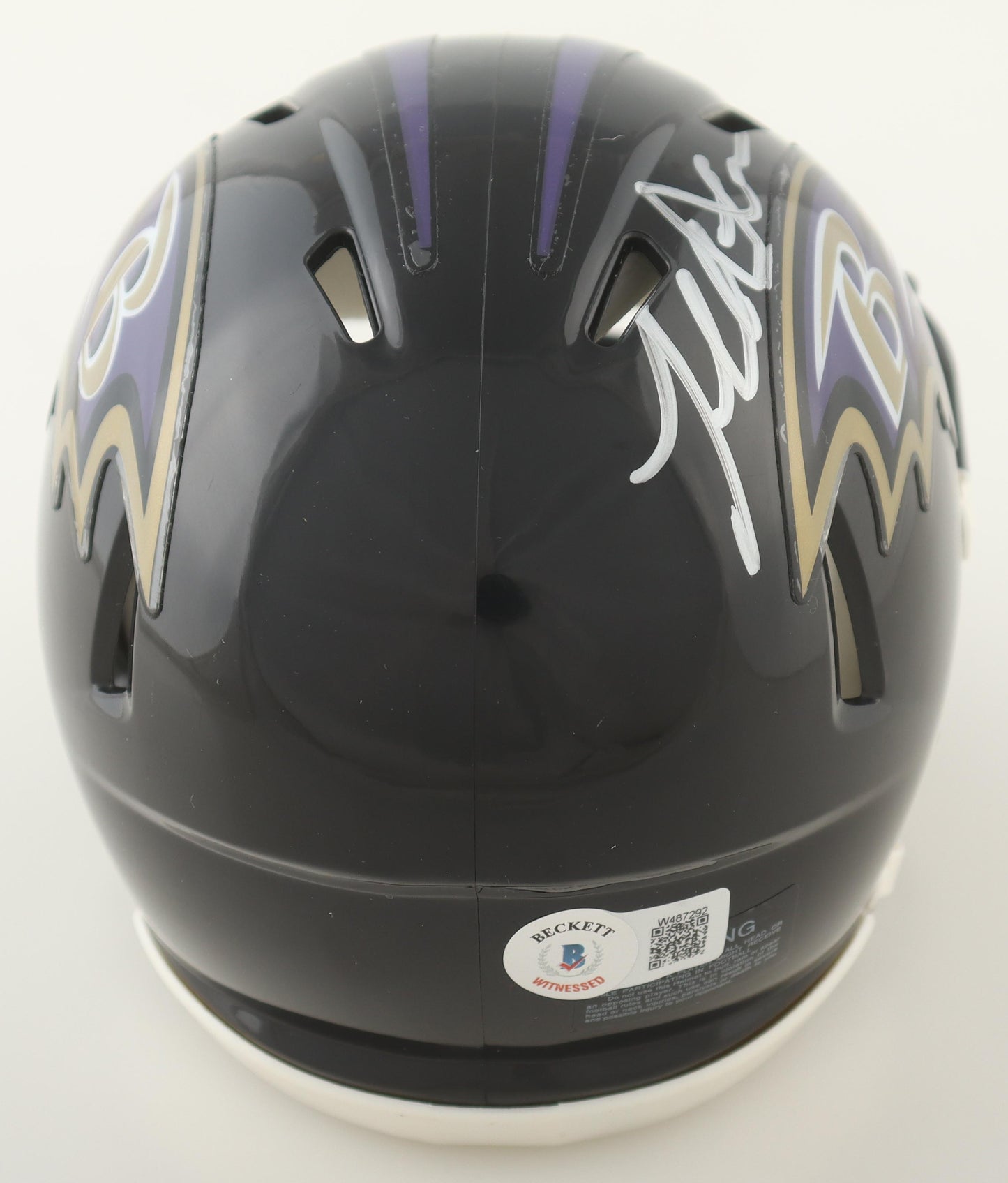 Terrell Suggs Autographed Hand Signed Baltimore Ravens Mini Helmet - Beckett COA