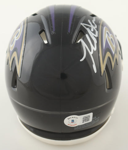 Terrell Suggs Autographed Hand Signed Baltimore Ravens Mini Helmet - Beckett COA