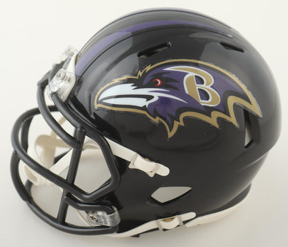 Terrell Suggs Autographed Hand Signed Baltimore Ravens Mini Helmet - Beckett COA