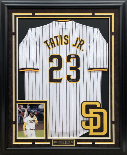 Fernando Tatis Jr. Autographed Hand Signed Custom Framed San Diego Padres Jersey - Beckett COA