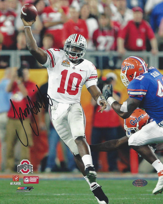 Troy Smith Autographed Hand Signed Vertical 8x10 Ohio State Photo