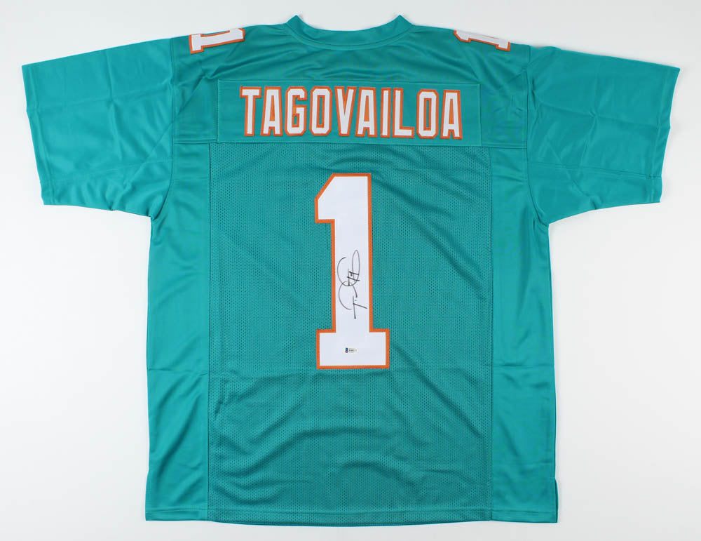 Tua Tagovailoa Autographed Hand Signed Custom Miami Dolphins Replica Jersey - Beckett COA