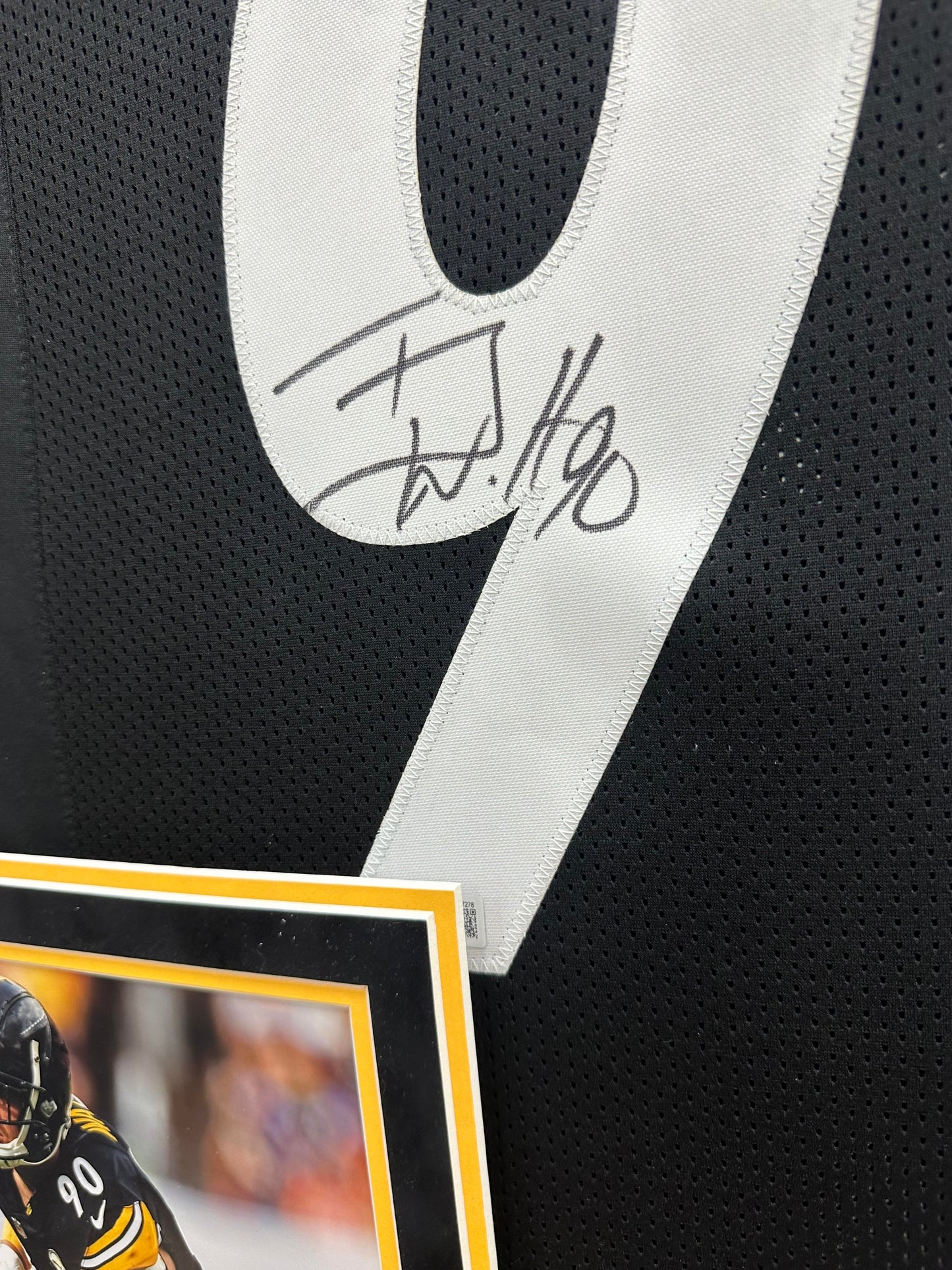 TJ Watt Autographed Hand Signed Custom Framed Pittsburgh Steelers Jersey - Beckett COA