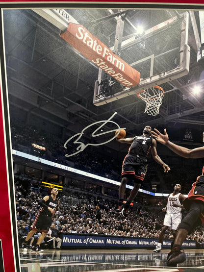 Dwyane Wade Autographed Hand Signed Custom Framed 16x20 Miami Heat Photo - Fanatics COA