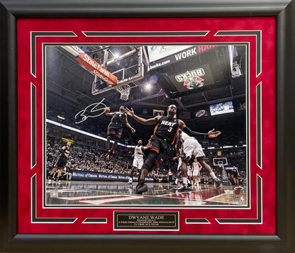 Dwyane Wade Autographed Hand Signed Custom Framed 16x20 Miami Heat Photo - Fanatics COA