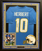 Justin Herbert Autographed Hand Signed Custom Framed Los Angeles Chargers Jersey - Beckett COA